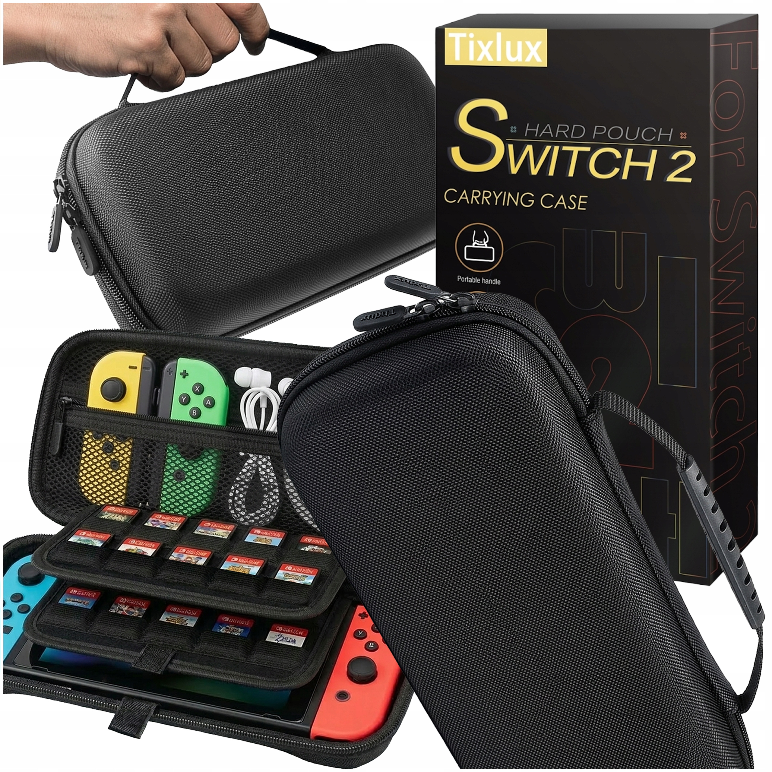 ETUI NINTENDO SWITCH 2 (2025) TWARDA WALIZKA 20 GIER ORGANIZER PODRÓŻNY