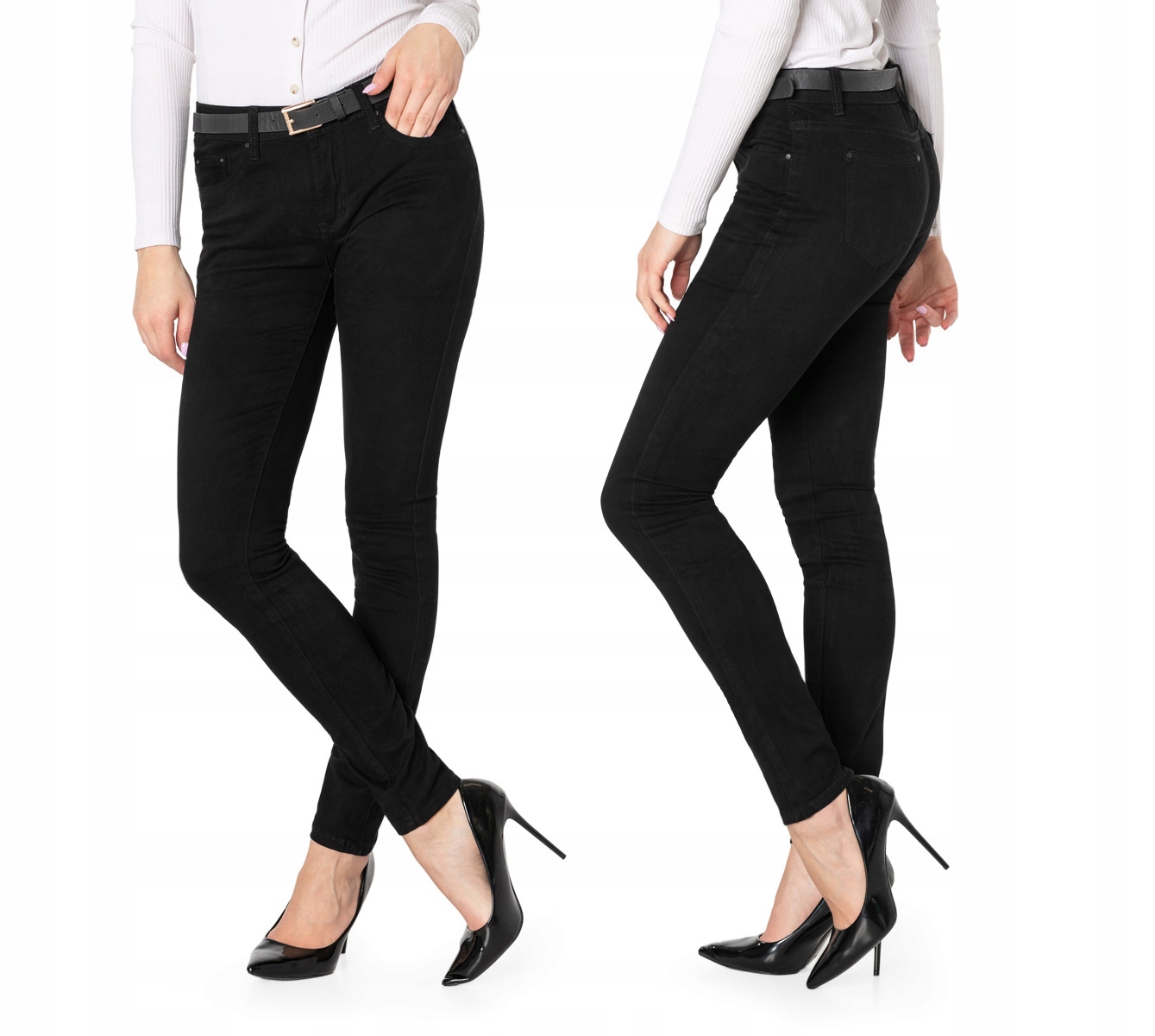 

Czarne Spodnie Jeansy Rurki Damskie 20529 r 74 cm