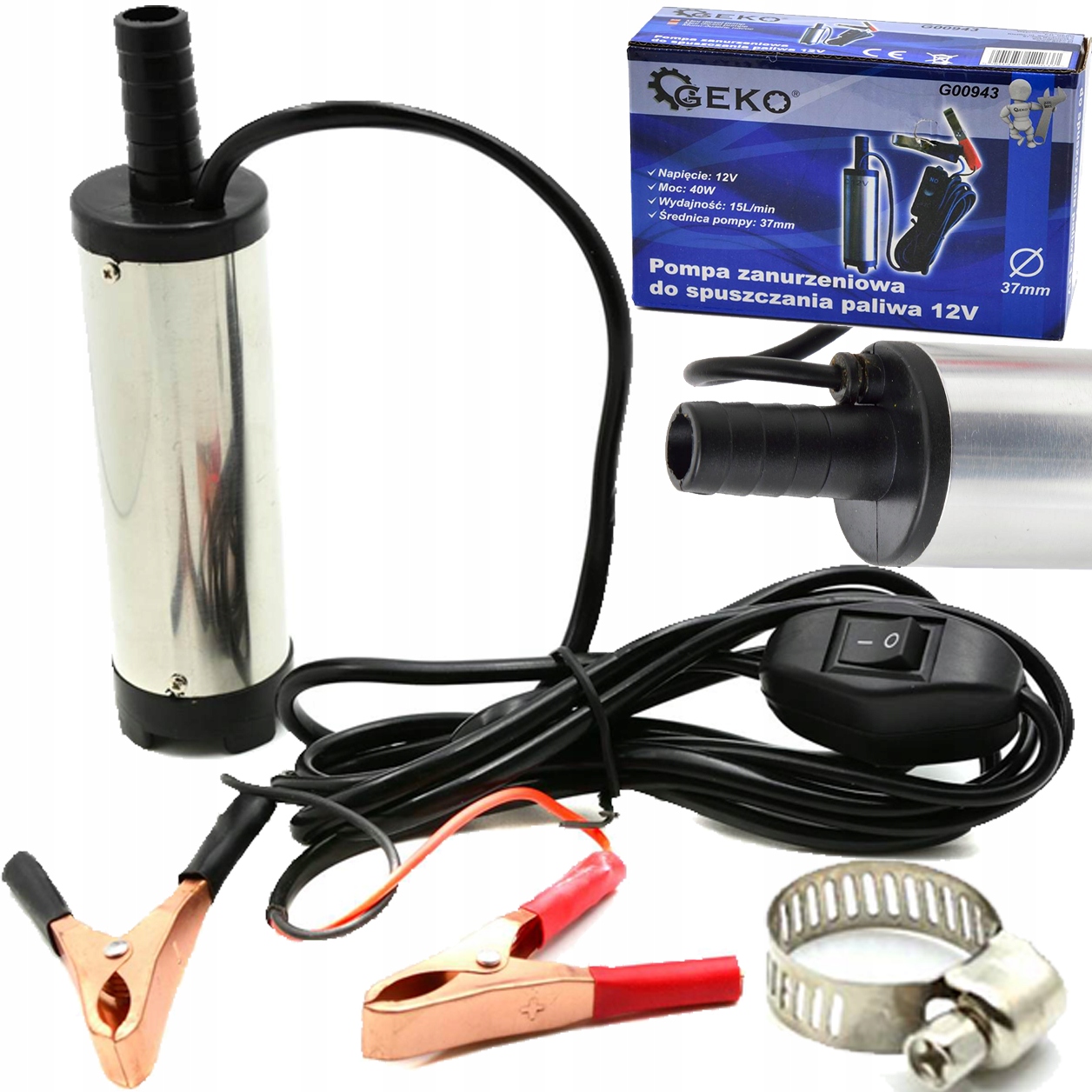 

Pompka Do Spuszczania Ropy Oleju 12V 37mm Geko