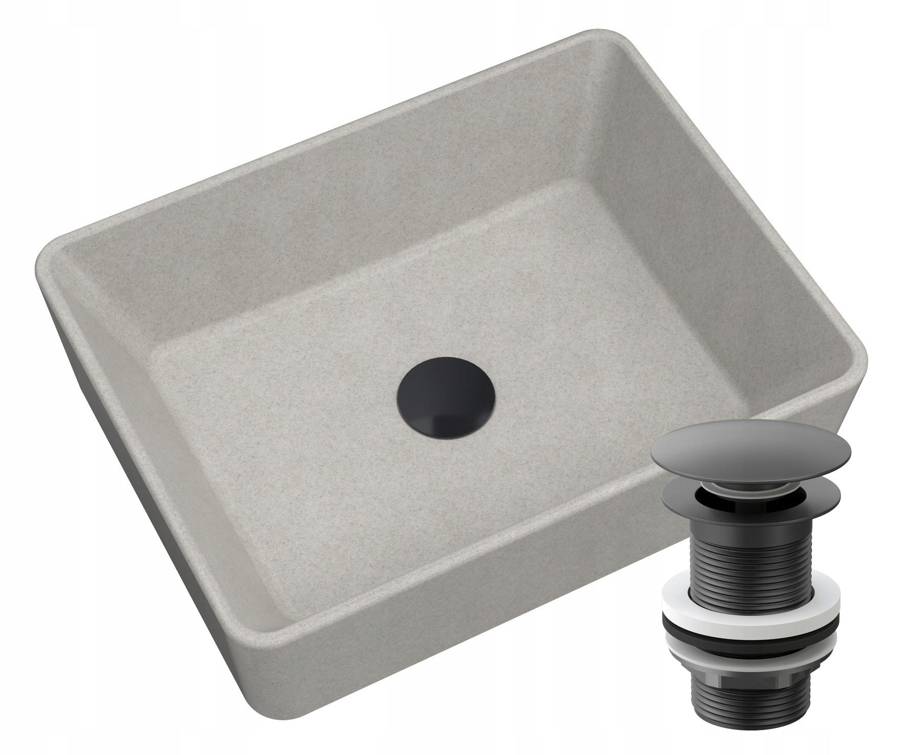 Granitová Umývadlová Doska, Béžová, Čierny Korok