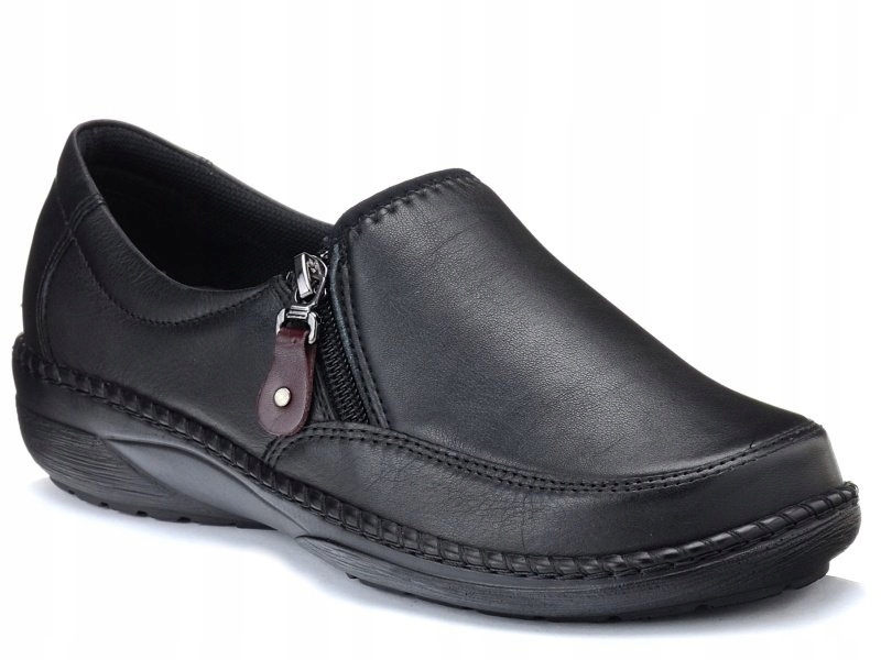 Półbuty damskie skórzane czarne Kosela Medic 1734 tęgość H na haluksy 40