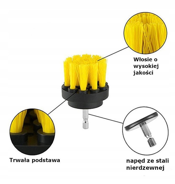 Zestaw szczotek czyszczących adapter na wkrętarke Kod producenta 870396