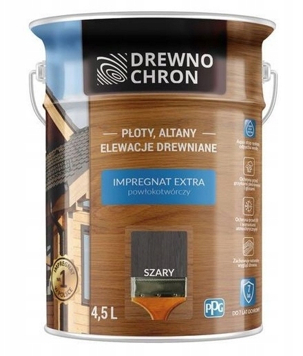 Drewnochron Impregnat Extra Powłokotwórczy Szary 4,5L