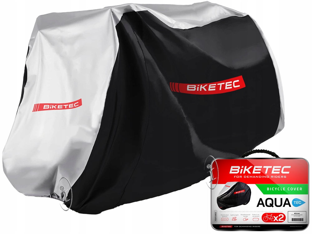 Wodoodporny Pokrowiec Na 2 Dwa Rowery Biketec Aquatec Czarno Szary Rozm. M