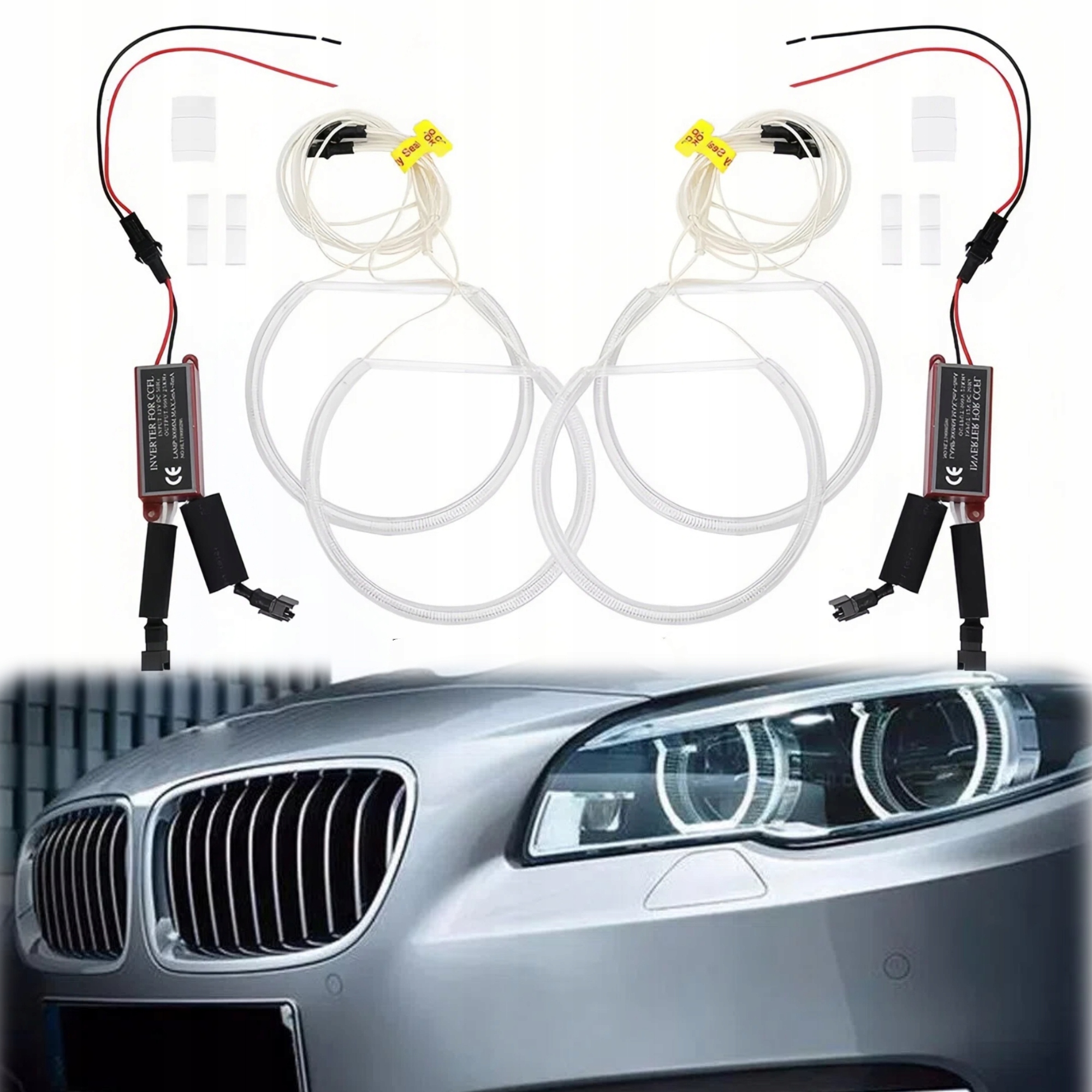 4x Bílé andělské oči Ringi pro Bmw E46 sedan Ccfl Angel Eyes