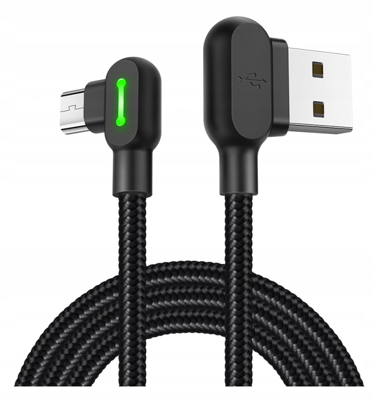 

Kabel micro Usb 0.5m 50cm do auta kątowy krótki