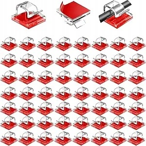 Uchwyty Na Kable 100 Szt Samoprzylepne Klipsy Organizer Przezroczyste