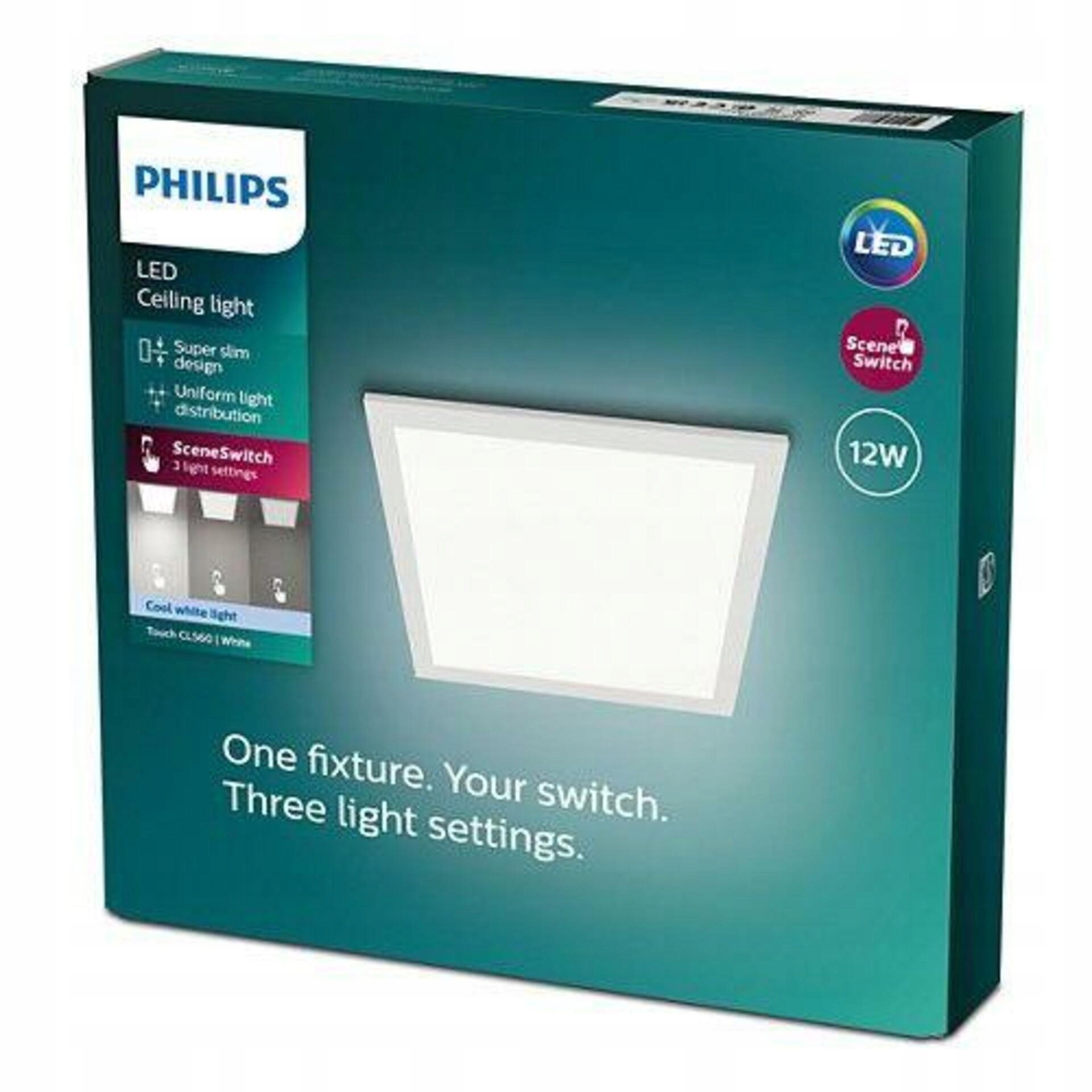 Philips Superslim Touch CL560 Led 12W 1200lm 4000K 30cm 3-krokové stmívání