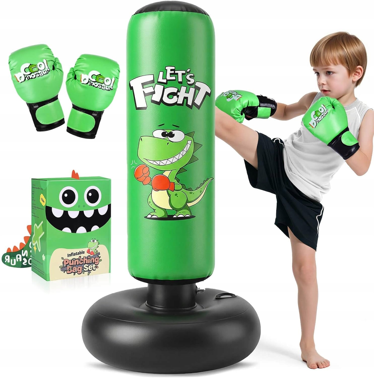 Pevný boxerský set pro děti nafukovací 120 cm s rukavicemi Dárek