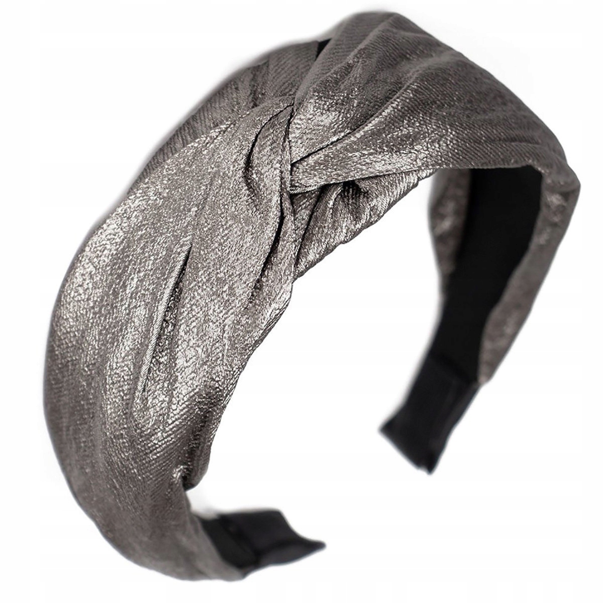 

Opaska Do Włosów węzeł Turban szara Metaliczna