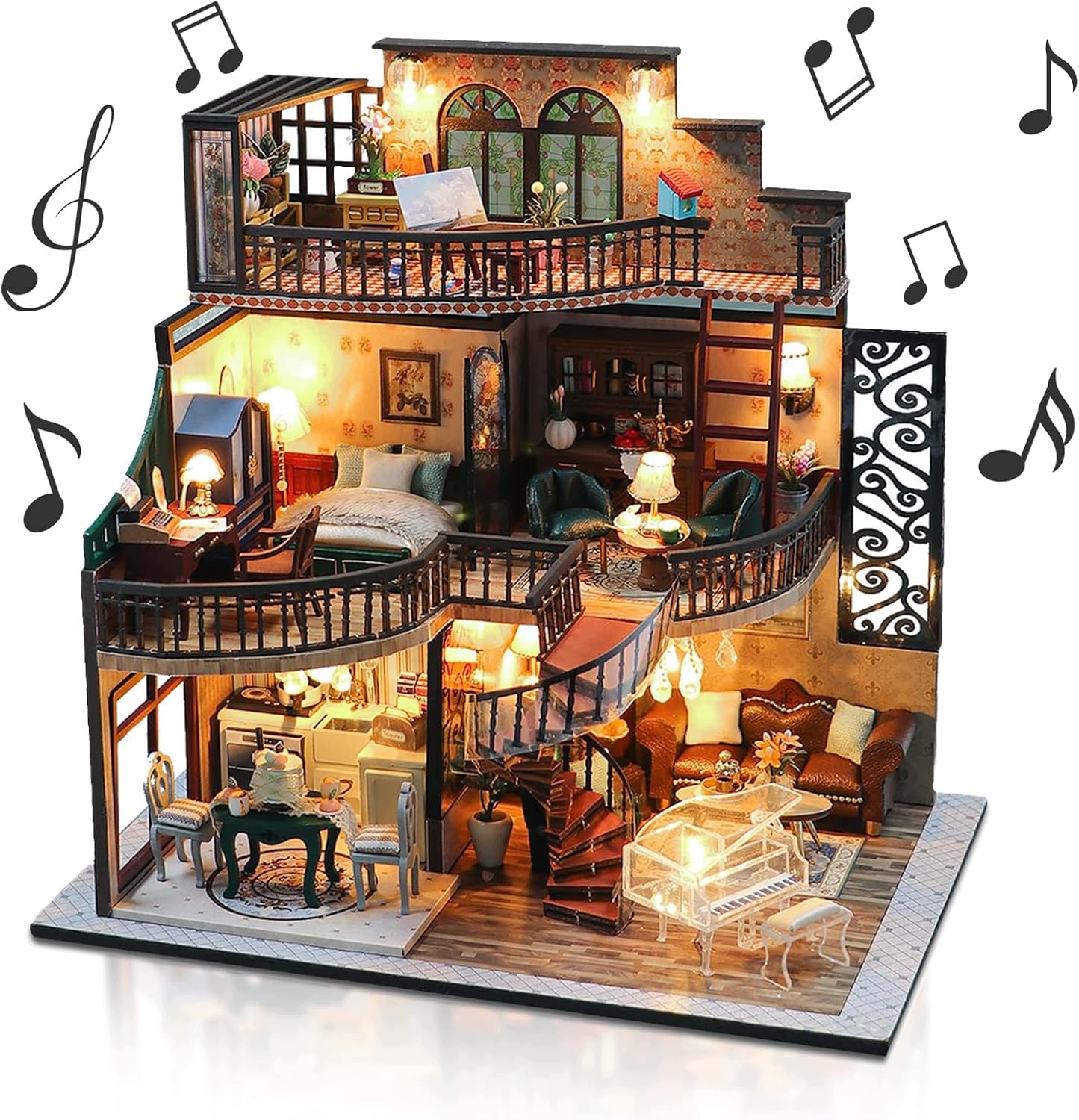 Kreatywny Zestaw Diy Mini Domek Led Dekoracja I Zabawka Puzzle 3D