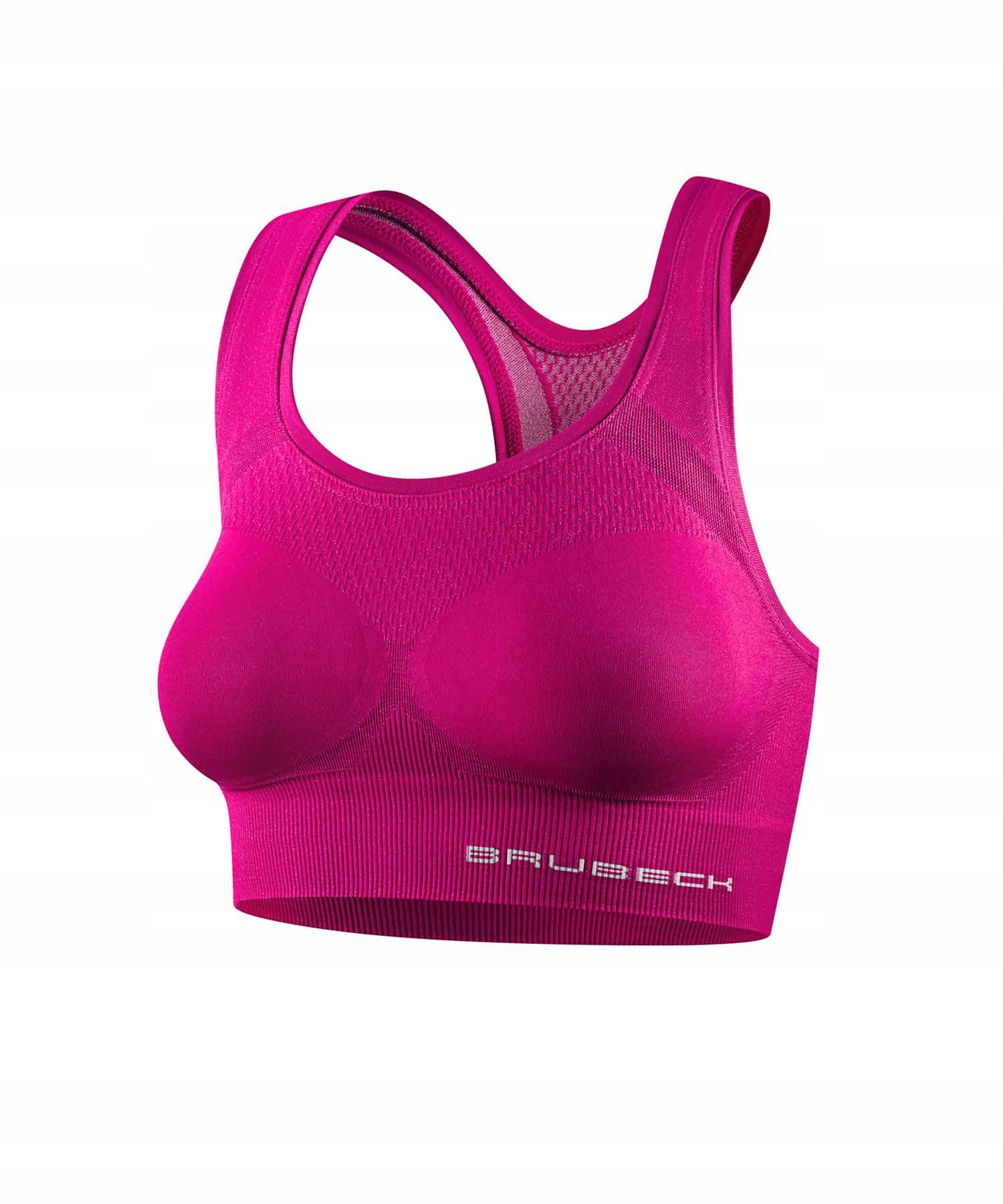 Sportowy Stanik Biustonosz Brubeck Top Gym Oddychający fuksjowy XL