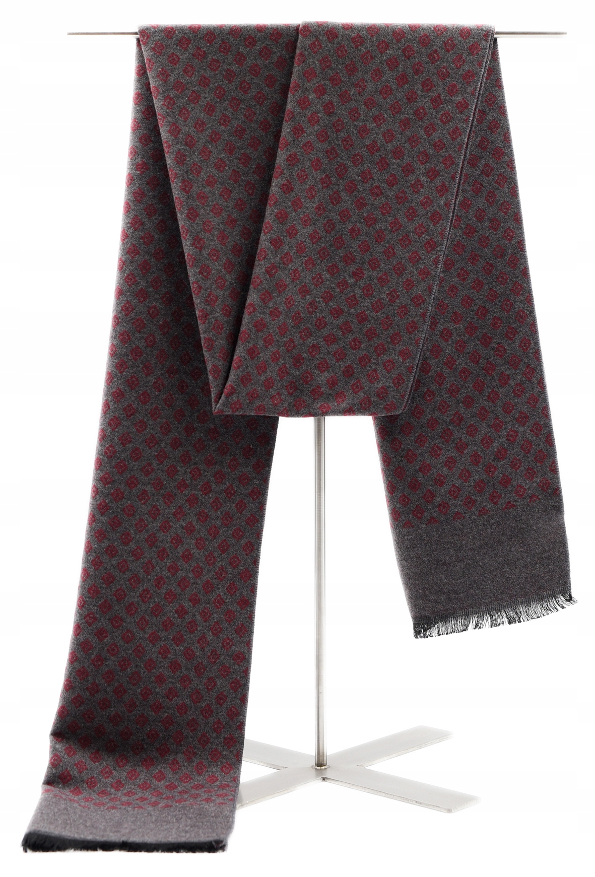 SZAL SZALIK MĘSKI ZIMOWY WZÓR CZERWONY