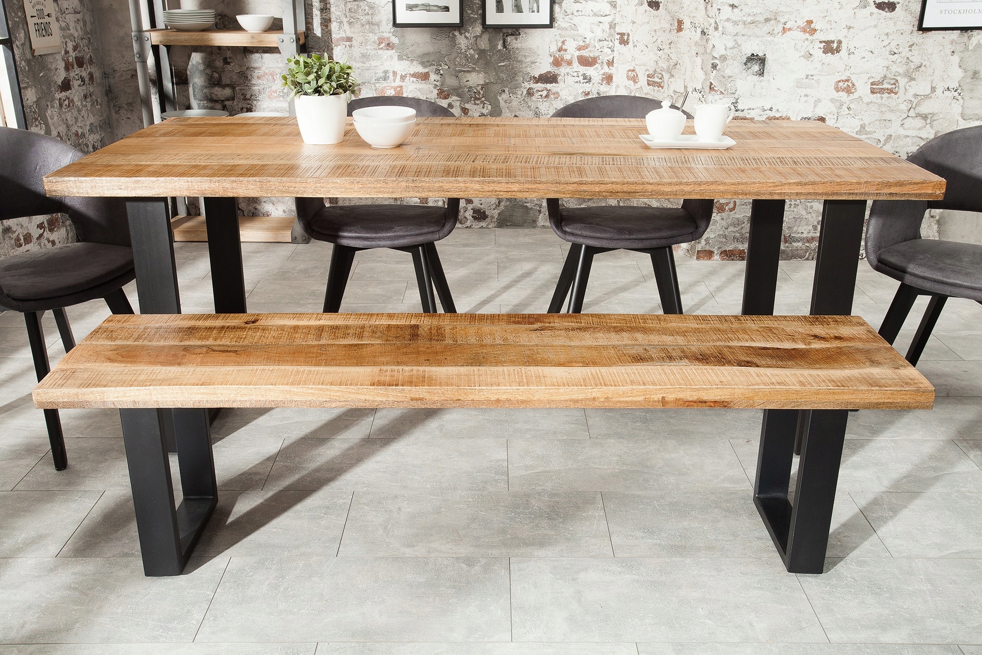 Ławka 170cm naturalny Mango 38666 Głębokość mebla 40 cm