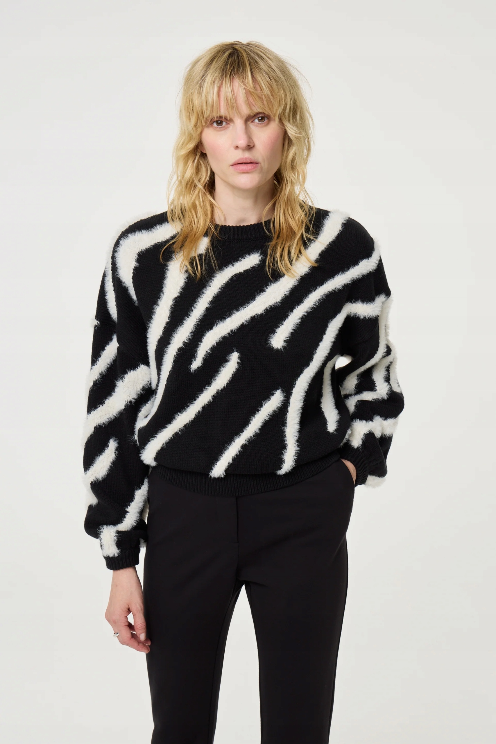 Fabienne Chapot Zebra Pullover Black dámský svetr vel L nový
