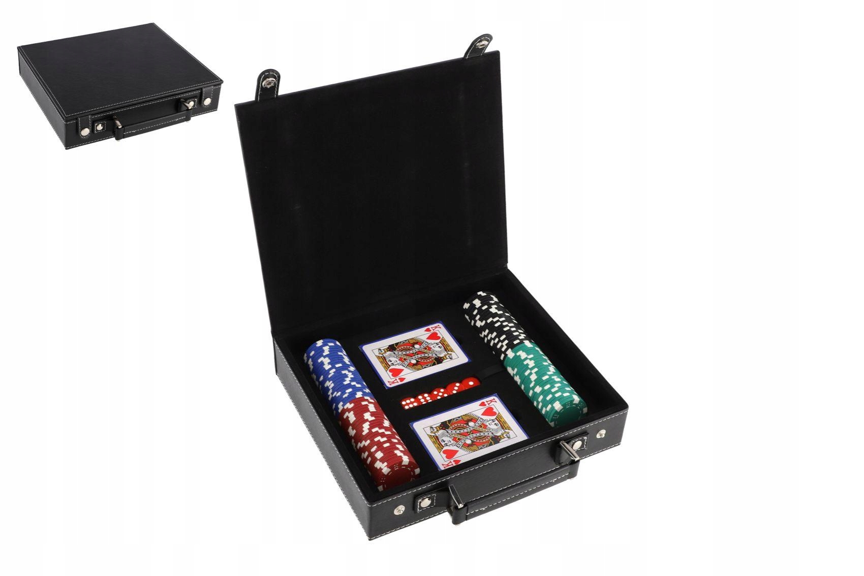 Poker sada 100ks karty kostky v kufříku v krabici 28x25x8cm