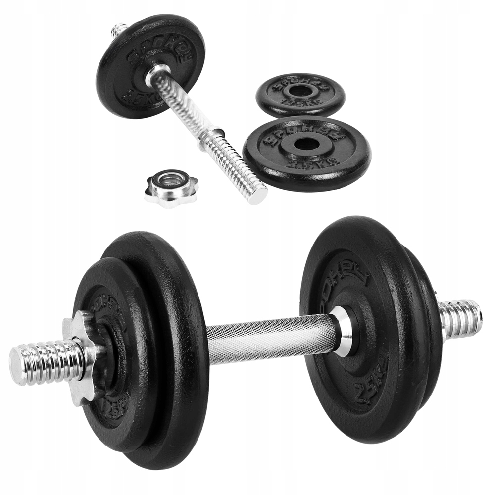 Regulovatelná litinová ocelová činka Osa pro silový trénink 9.5 kg