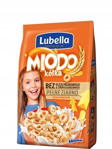 Levně 7X Lubella Mlékovky Miodo Kolečka Obilné vločky s medem 250 g
