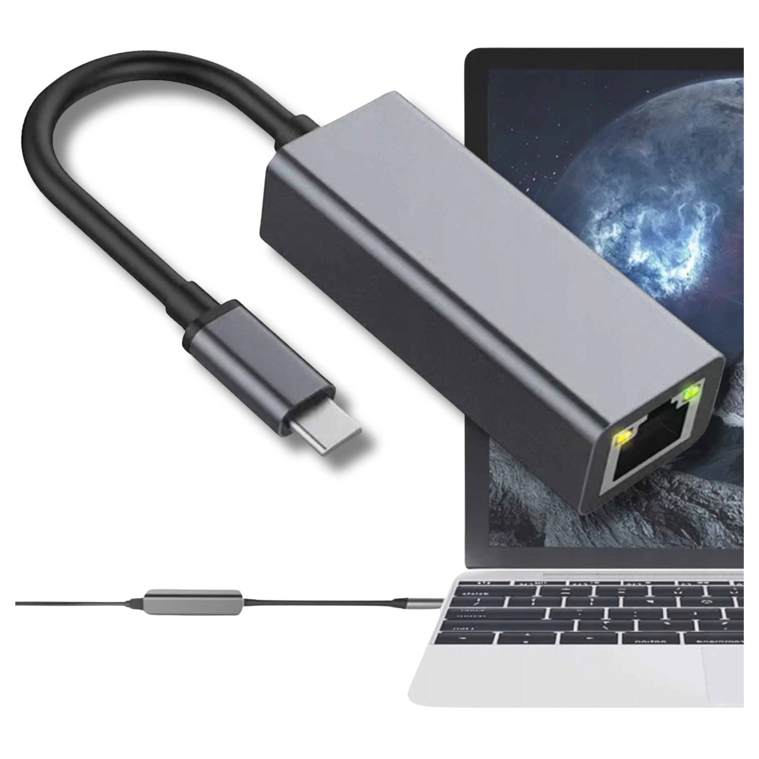 ADAPTER USB C DO RJ45 1000MBPS GIGABIT ETHERNET RUFFBERG MODEL AD15