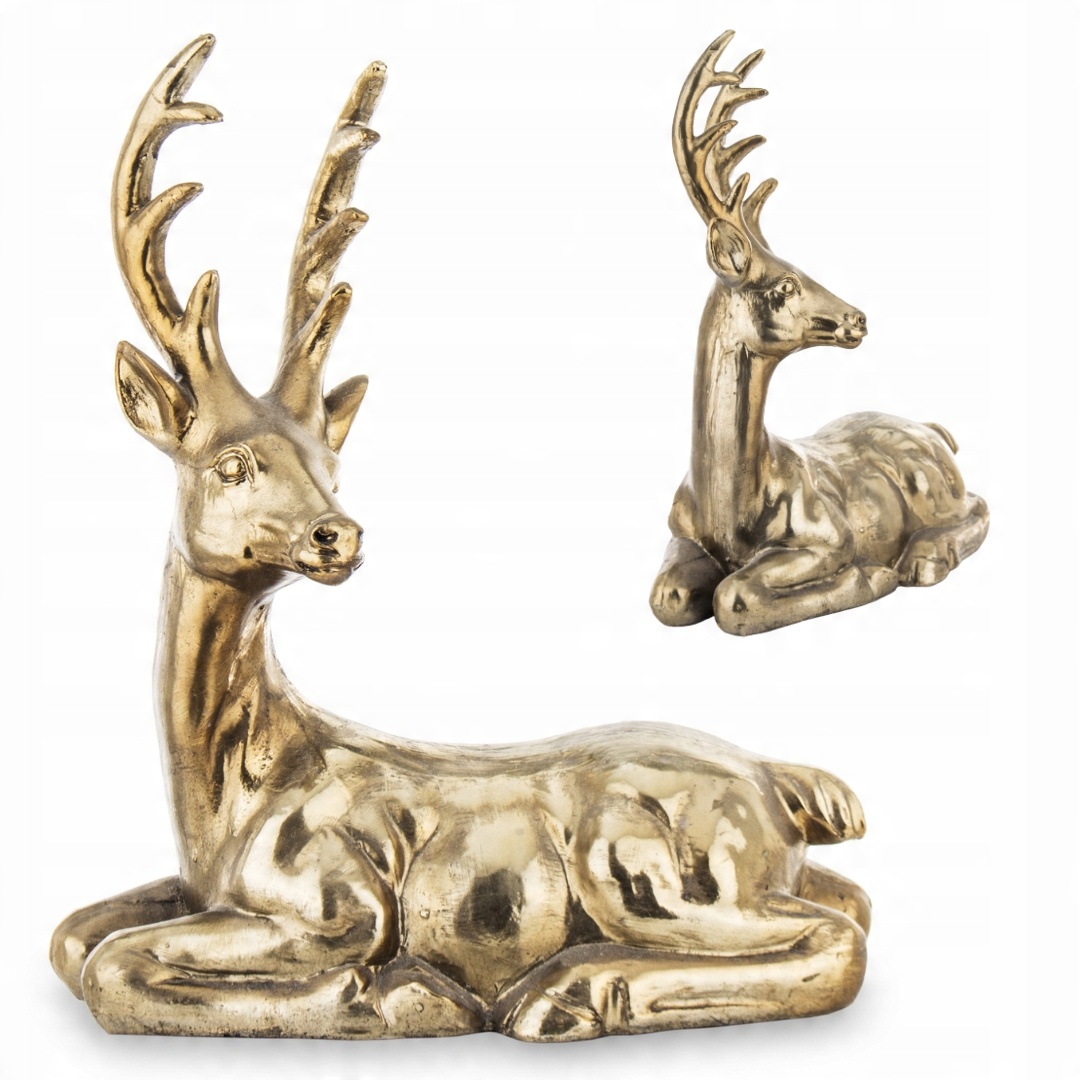 

Złoty Jeleń figurka świąteczna renifer 34,5x28cm
