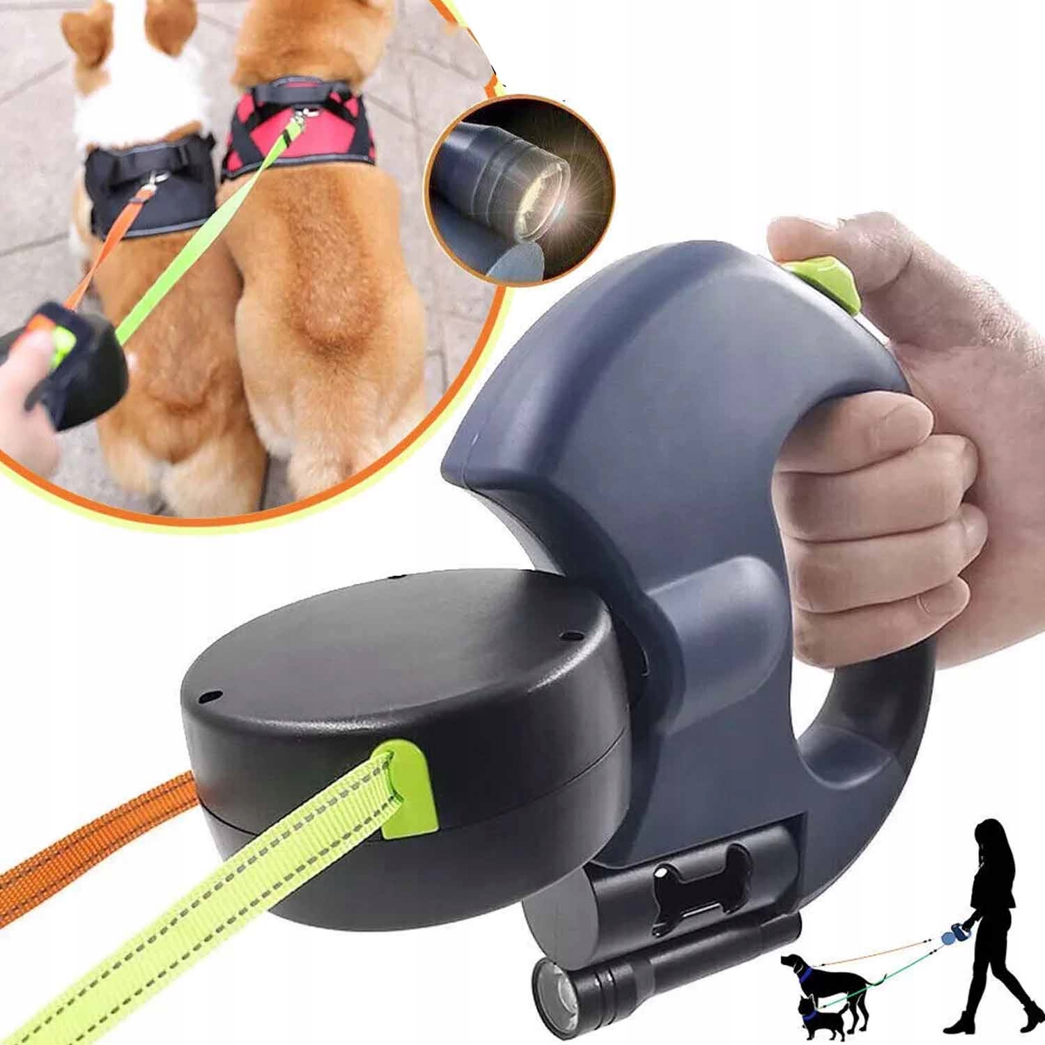 Levně Vodítko Automatická Pro Psa Páska S Blokádou Silná Lehká Svinovací 3 m 10 kg