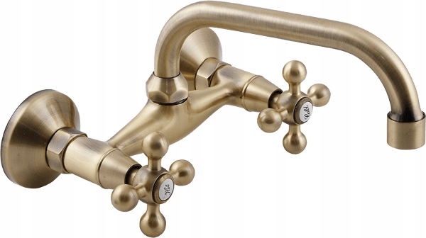 Nástěnná Umyvadlová Baterie Retro Baterie Mosaz