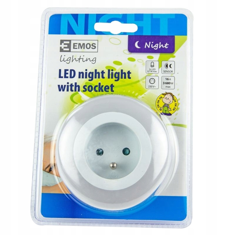 Nočná lampa Emos P3307 biela
