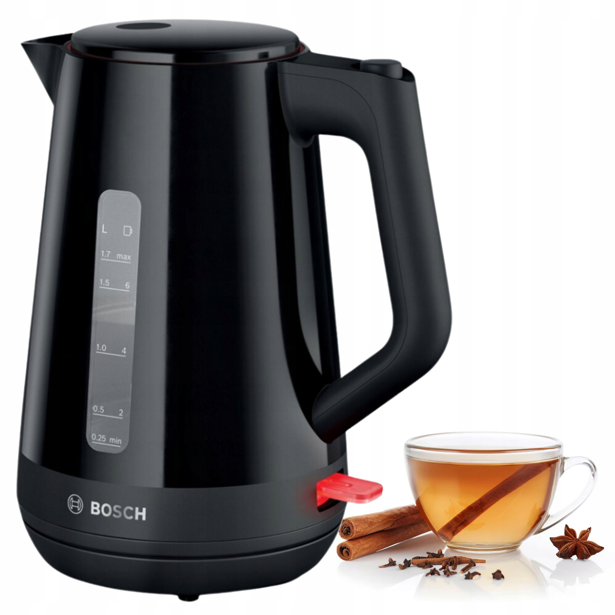 Czajnik Elektryczny Bosch Bezprzewodowy Czarny Szybkie Grzanie Wody 2400 W