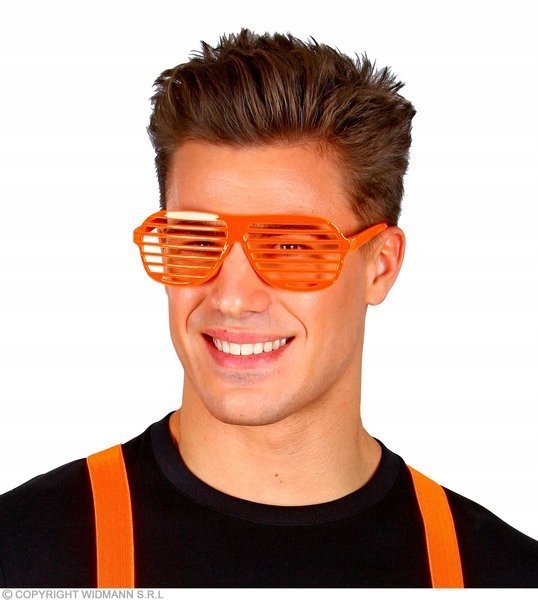 OKULARY ŻALUZJE POMARAŃCZOWE NEONOWE DISCO