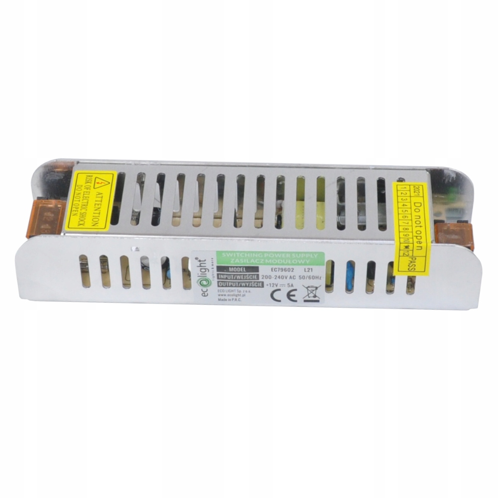 ZASILACZ DO TAŚM LED MODUŁOWY MONTAŻOWY SLIM 60 W 12 V Waga produktu z opakowaniem jednostkowym 0.1 kg