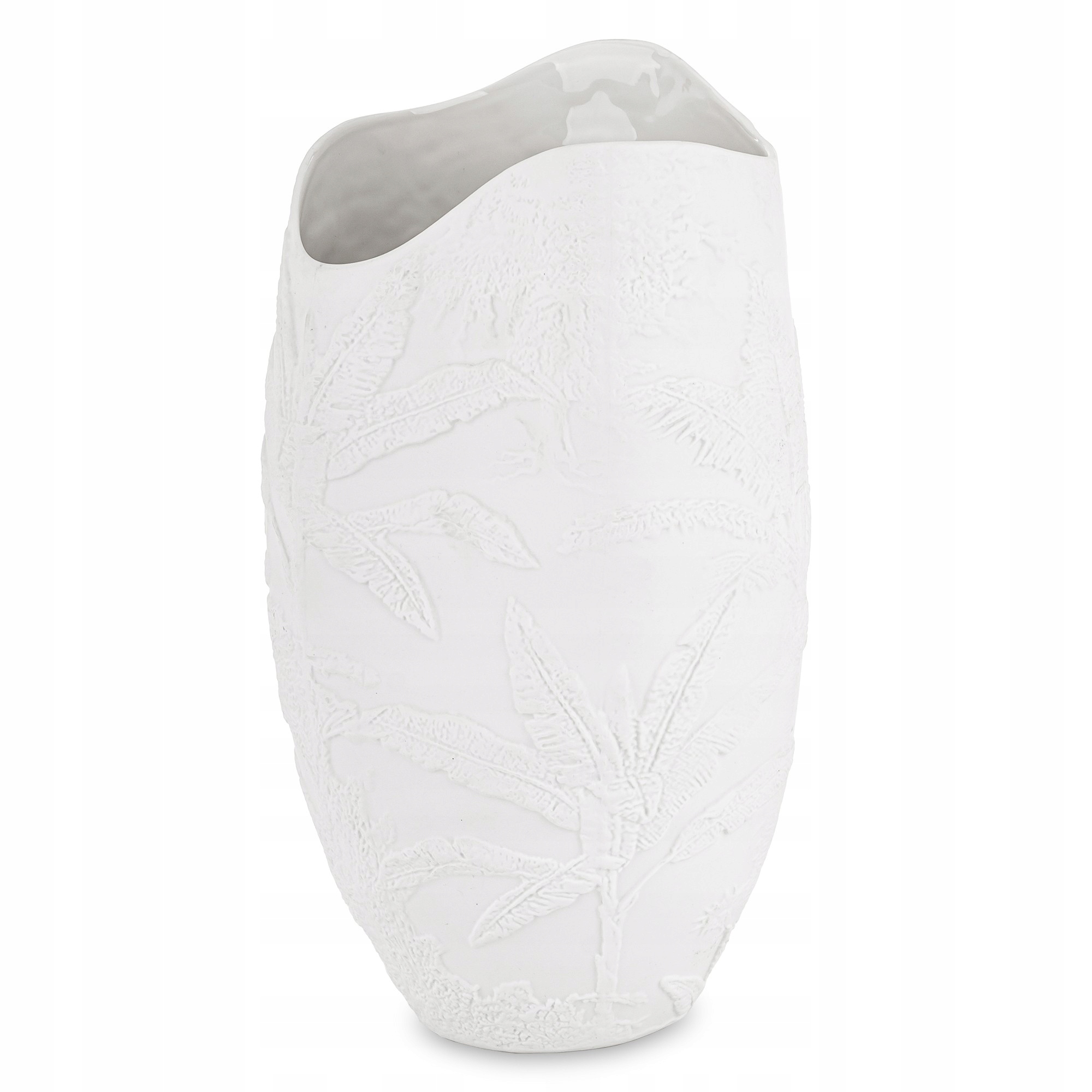 Elegantní bílá porcelánová váza zdobená 36 cm vysokým obalem flakonu
