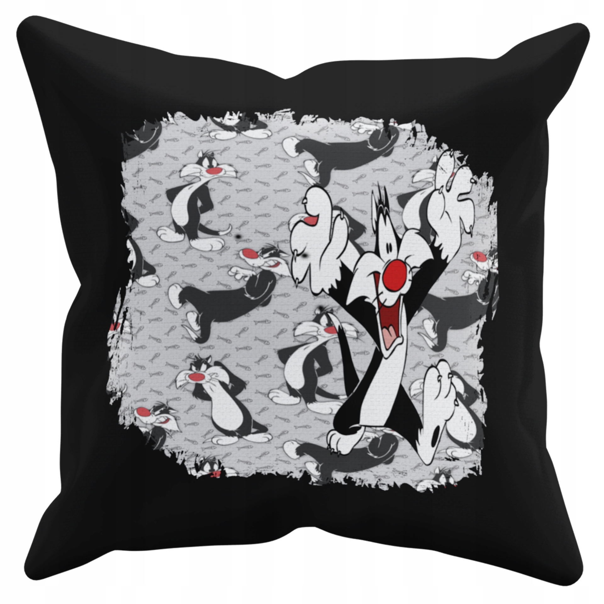 POSZEWKA NA PODUSZKĘ JAŚKA DO PRZEDSZKOLA KOT SYLVESTER + IMIĘ GRATIS Kolor dominujący czerń