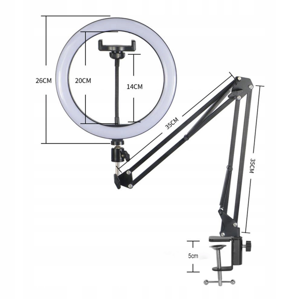 LAMPA KOSMETYCZNA DO BLATU REGULOWANA Stan opakowania oryginalne