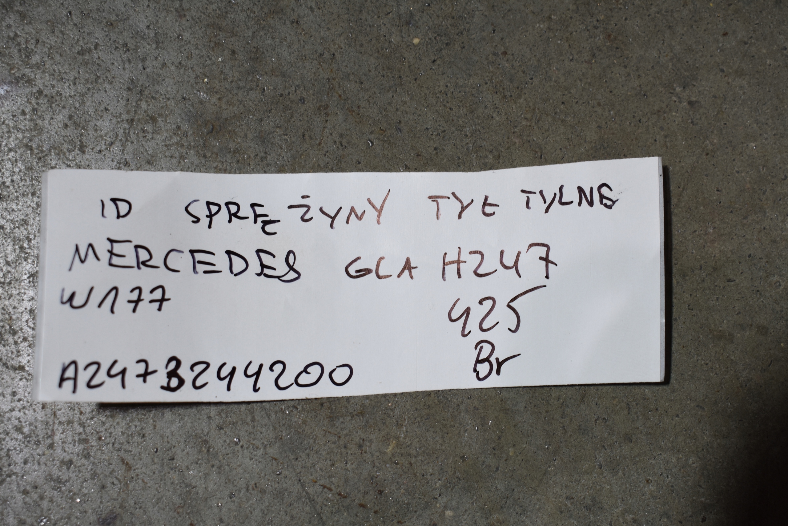 IDEALNE springs rear part rear. MERCEDES GLA H247 W177 1