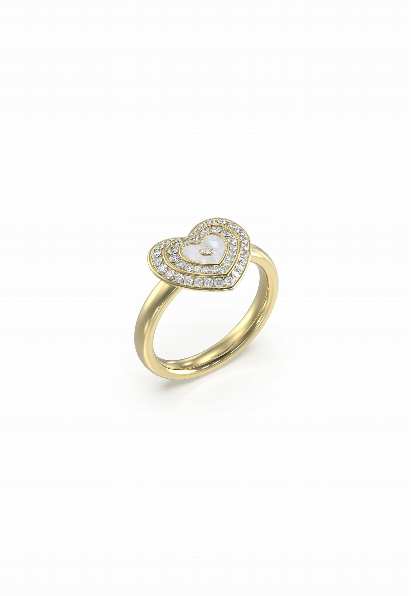 Prstýnek Guess Amami Srdce zirkon ocel VEL.54