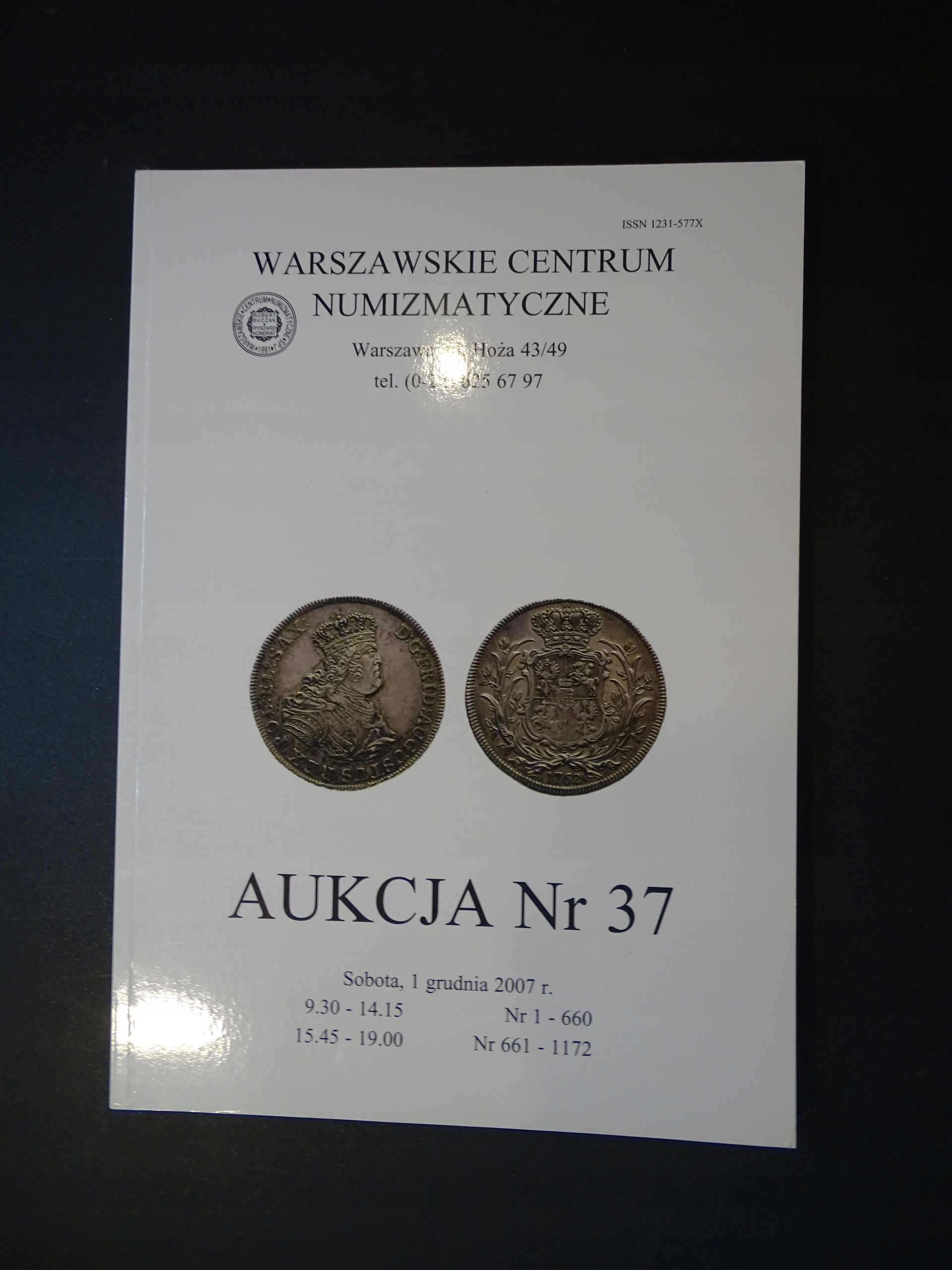 Katalog Aukcja nr 37 WCN 01.12.2007