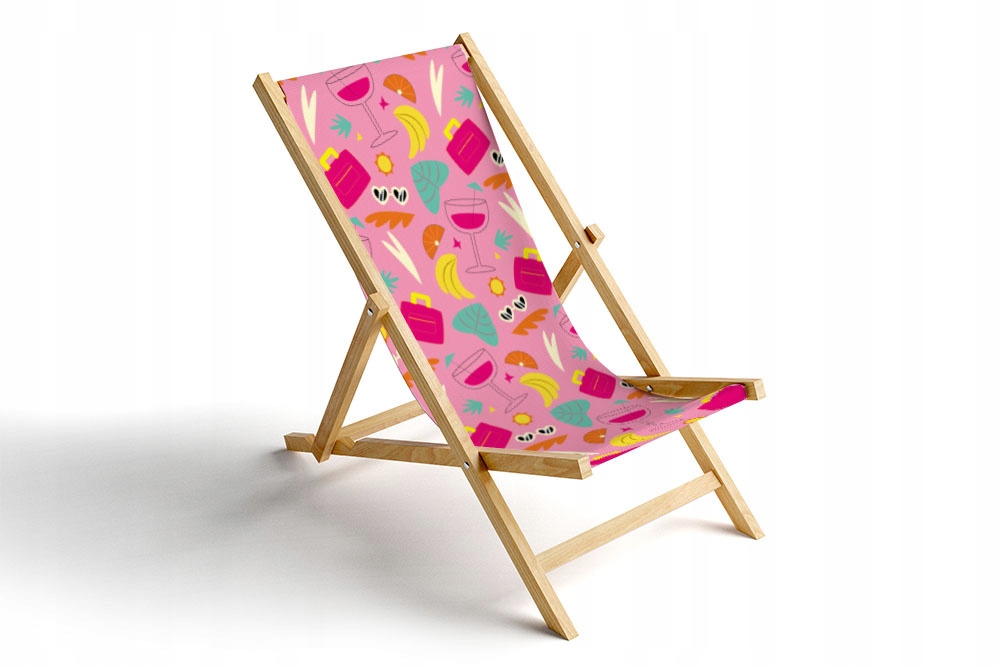 Dřevěné Lehátko jako dárek Na Dovolenou Drink růžové barvy