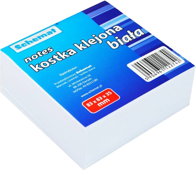 karteczki klejone białe 83 x 83 x 35 mm      2742 — 2