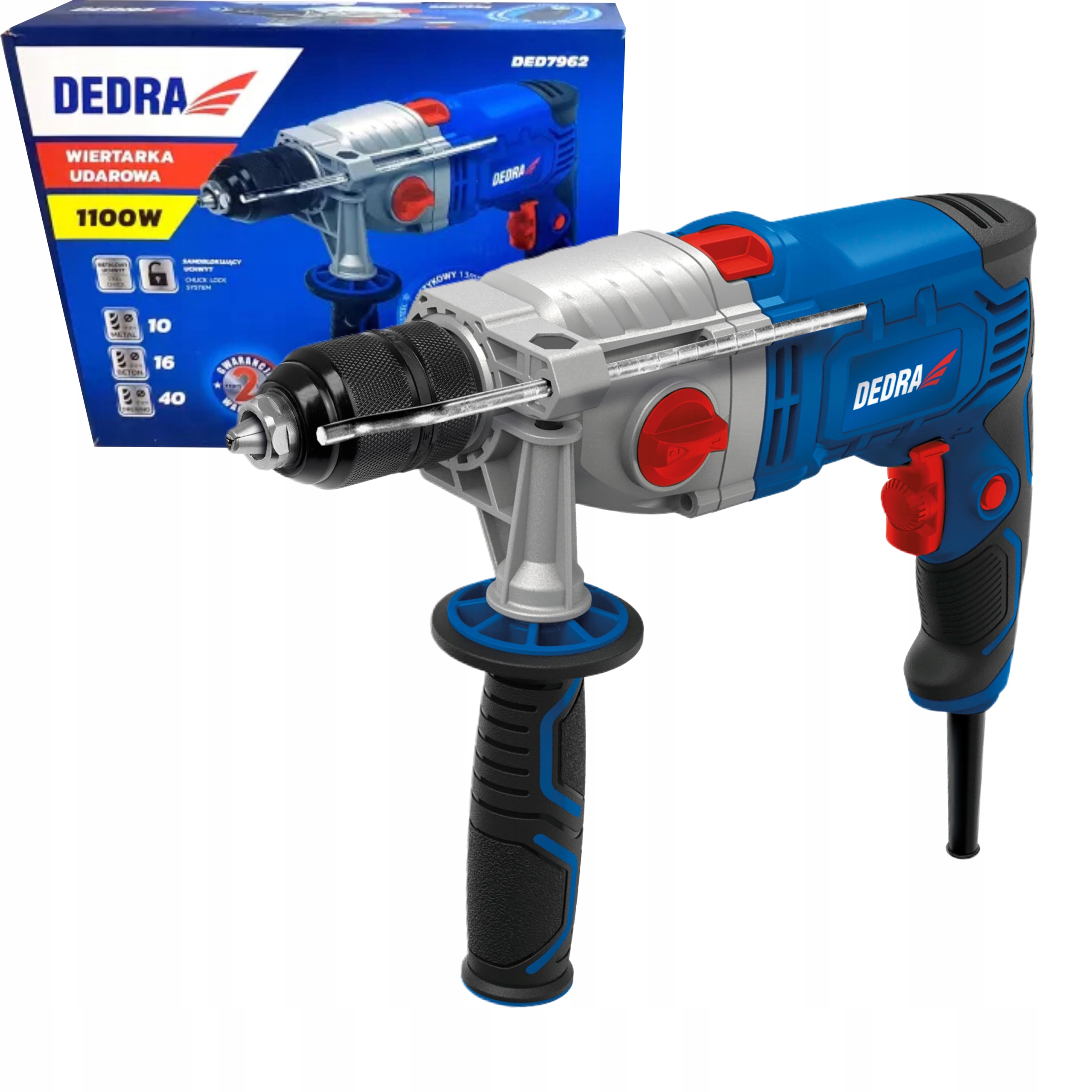 

Dedra DED7962 Dwubiegowa Wiertarka udarowa 1100W