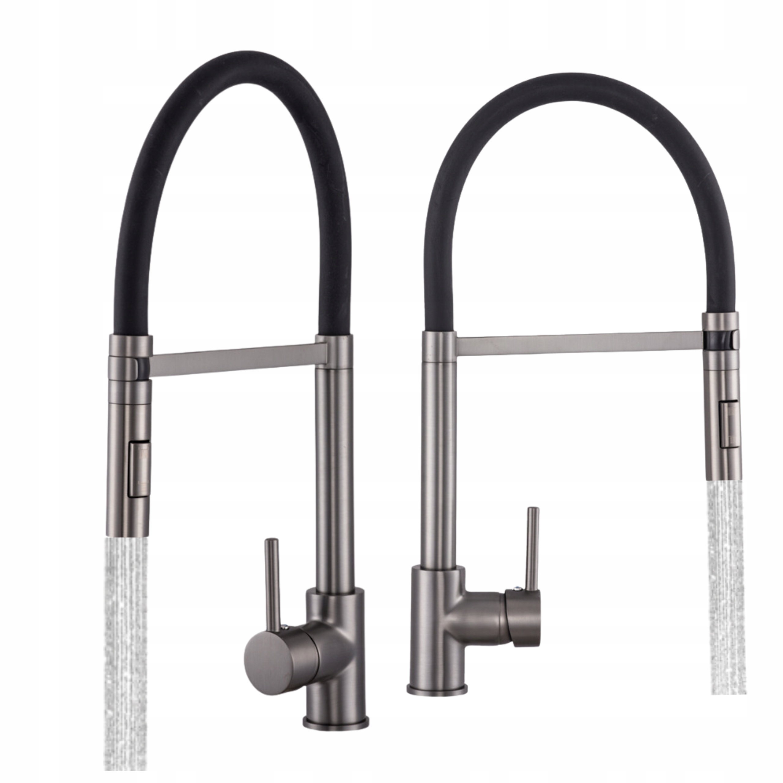 Kuchyňská baterie Vento Grafit s výsuvným elastickým výtokem Kuchyňský kohout