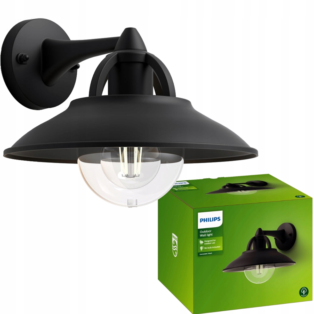 Zahradní Led lampa Fasádní nástěnné svítidlo Cormorant E27 IP44 Lucerna Philips