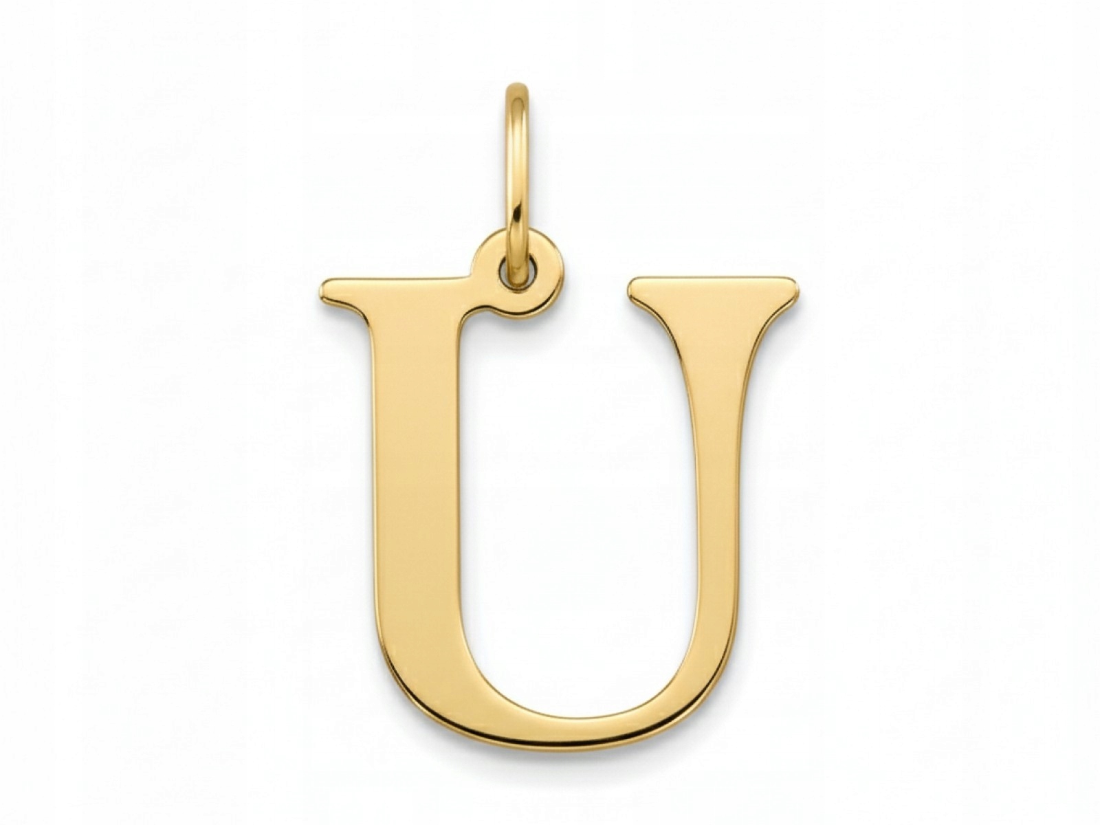 Zlatý přívěsek velký 585 písmeno U hladký plech písmenko 0.85g celebrita