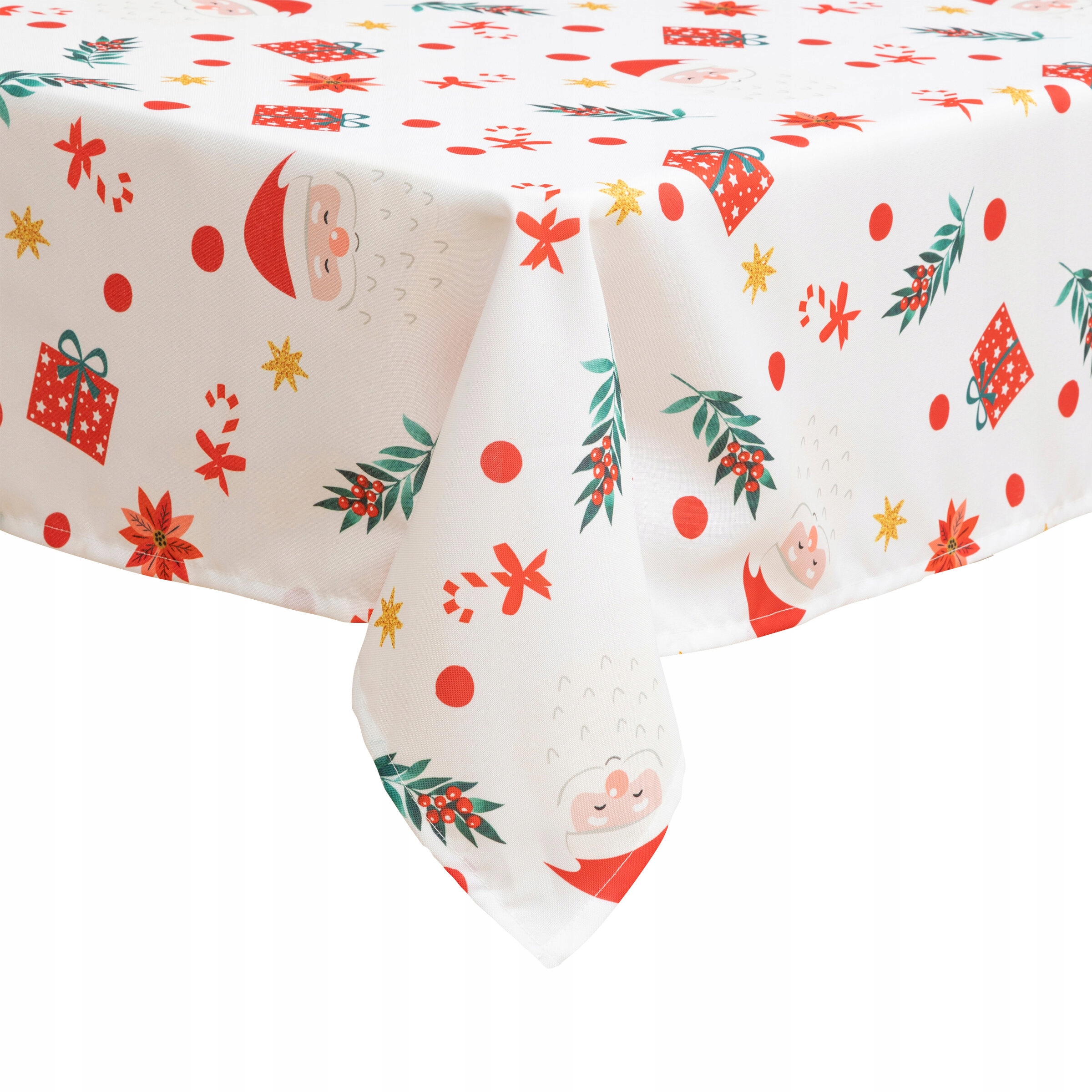 Skvrnitý Ubrus Polyester 360 X 140 CM, Vánoční Motiv, Bílý
