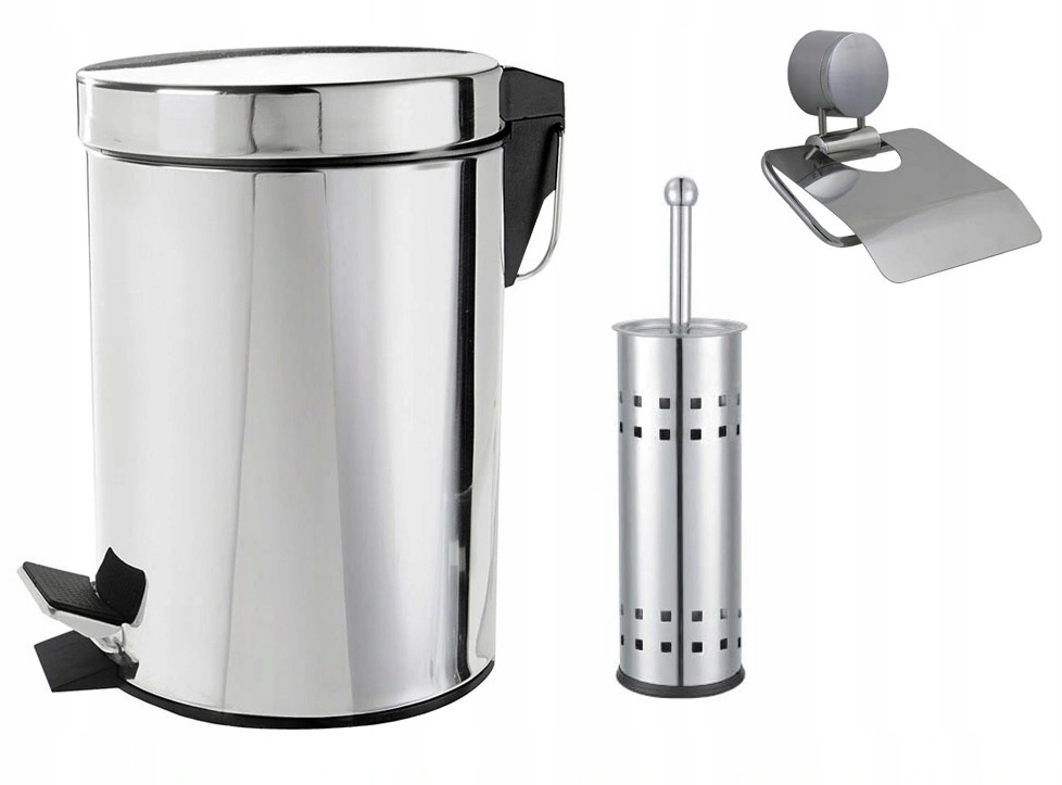 

Zestaw stal Kosz 12l szczotka Wc uchwyt na papier