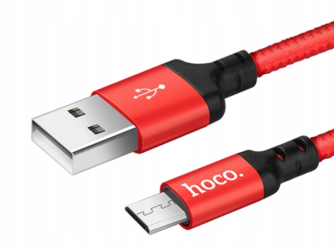 KABEL USB HOCO MICRO USB 1M CZERWONY ŁADOWARKA