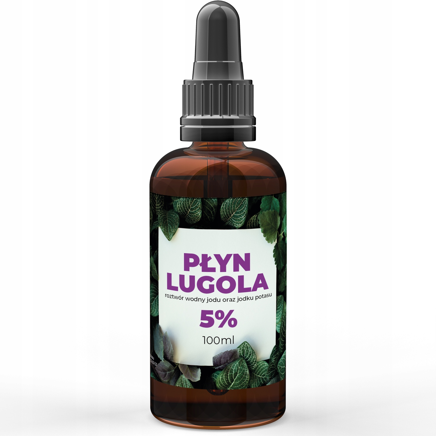 PŁYN LUGOLA 5% - CZYSTY JOD 100ml, jodek potasu, roztwór z pipetą