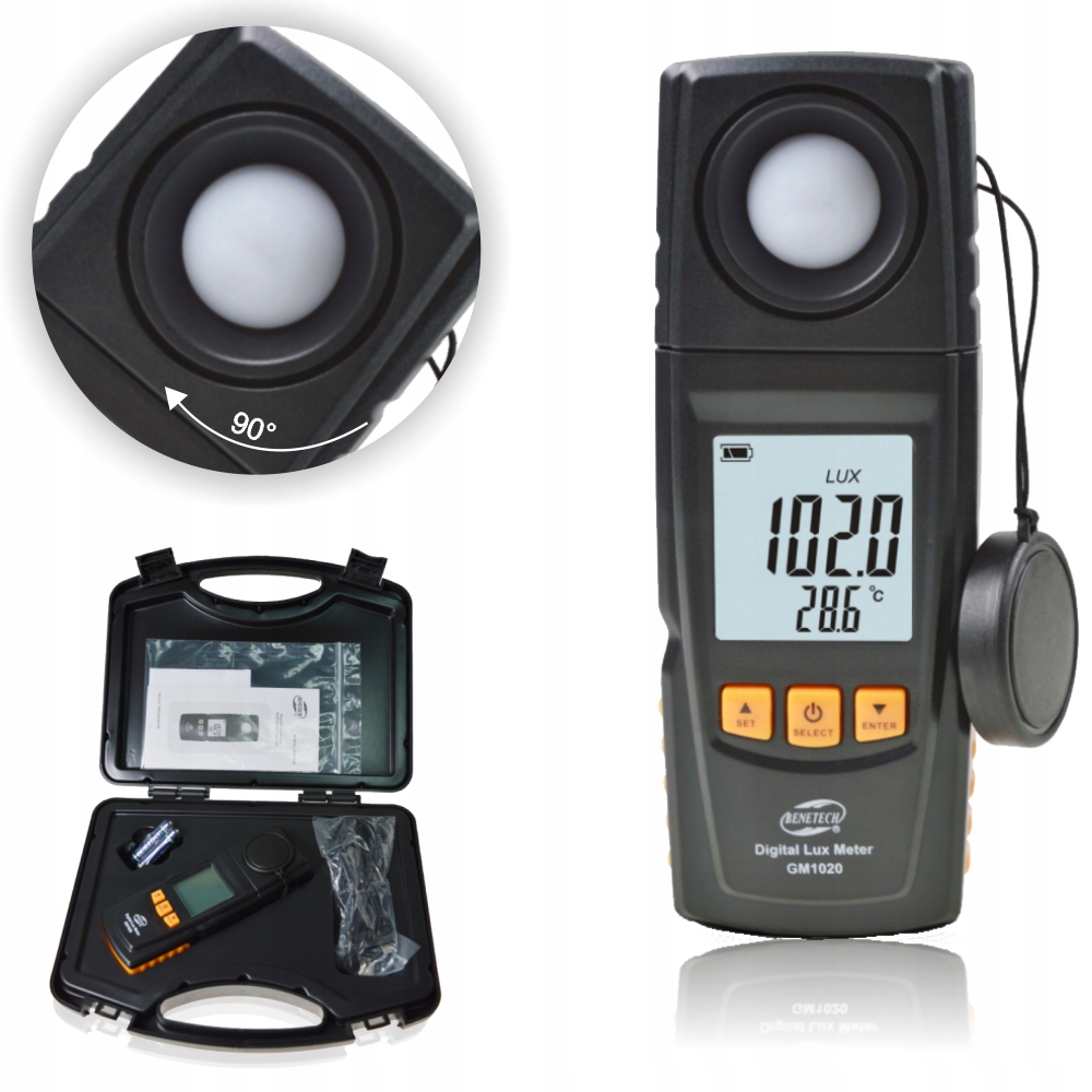 Luxmetr Světloměr Luxometr Digitální Měřič Intenzity Světla 200000 LX