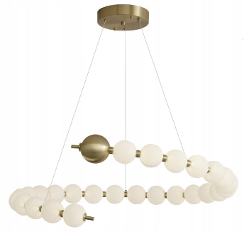 Perla závěsná lampa 60 cm kulatý Led 24 W, moderní dekorativní zlatá