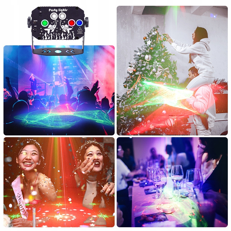 OŚWIETLENIE DYSKOTEKOWE AKTYWOWANE DŹWIĘKIEM RGB Model R100