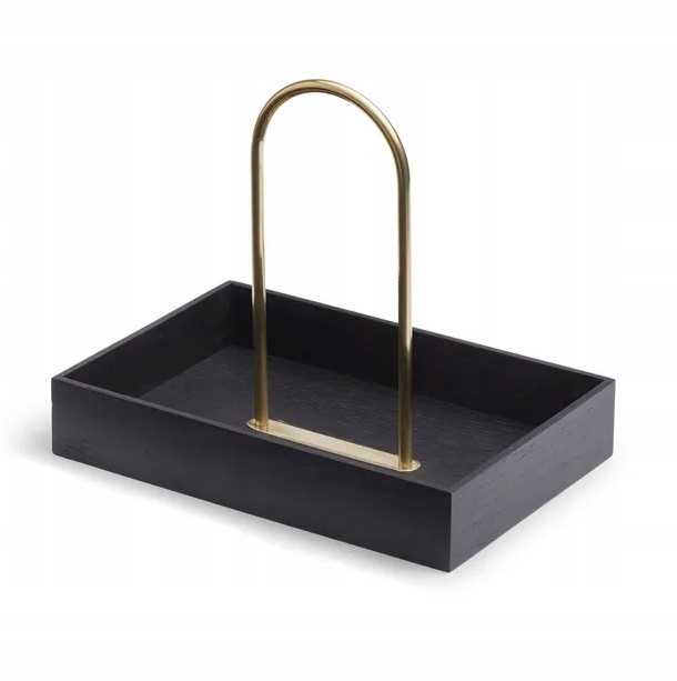 Skagerak Norr Kontajner s mosadzným držiakom Organizér Čierny